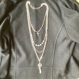 Nicole Miller layered silver necklace